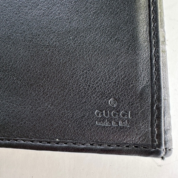 Gucci Guccima Embossed Black Leather Bifold Wallet Auntentic - Picture 7 of 12